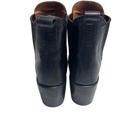 Frye Sabrina Black Leather Heeled Chelsea Boot Pull On - Picture 4 of 10